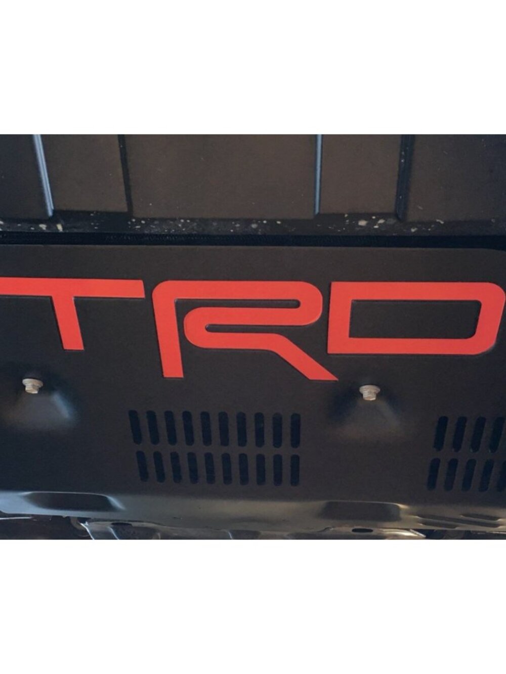 Raised Red Plastic Letters TRD Skid Plate
